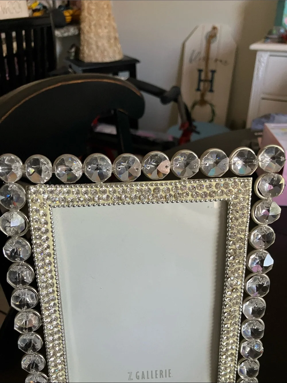Z Gallerie Silver Crystal Beaded Photo Frame